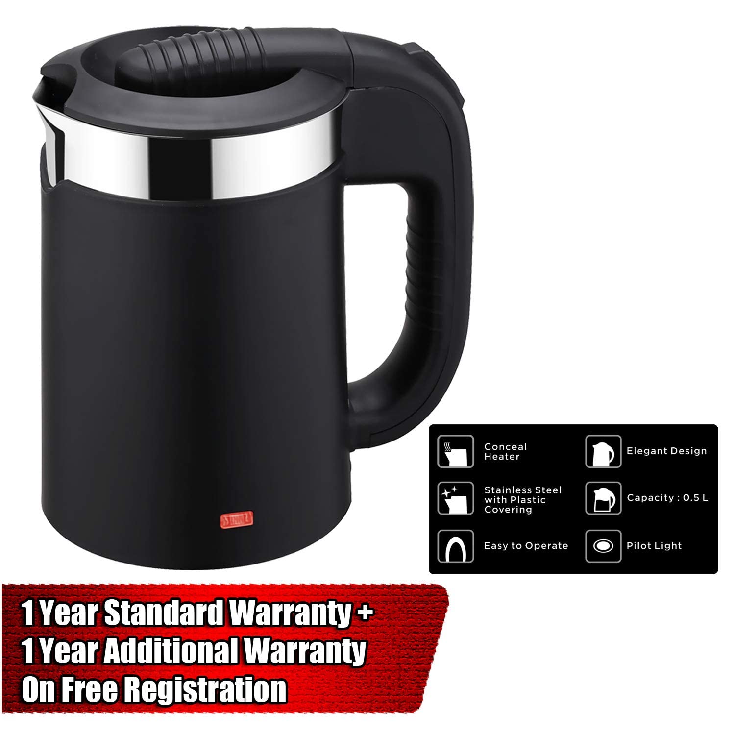 iBELL Sek105Bl Electric Kettle 500 Ml With Removable Lid